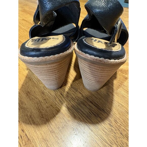 SOFFT Mendi Crossover Slingback Sandal Black Leather  Size 8.5M - Picture 6 of 9